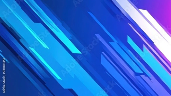 Fototapeta Sharp blue arrow lines create a modern, abstract background with textured cartoon flair, perfect for sleek designs.