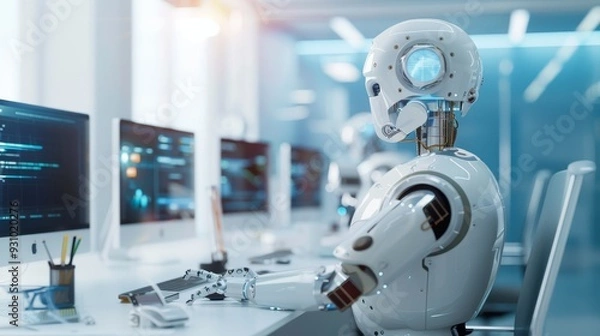 Obraz Robot Working at Office