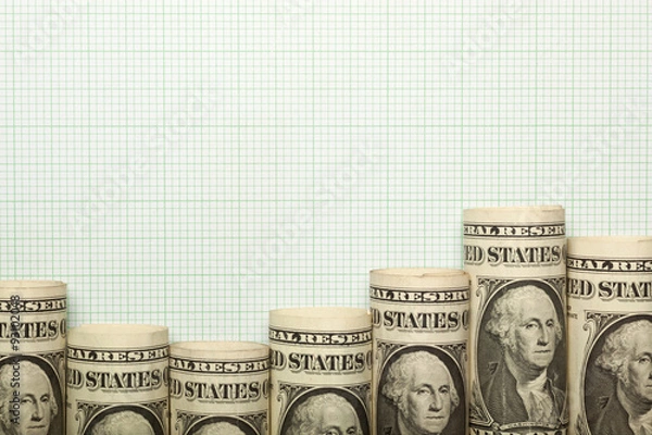 Obraz US currency uptrend graph