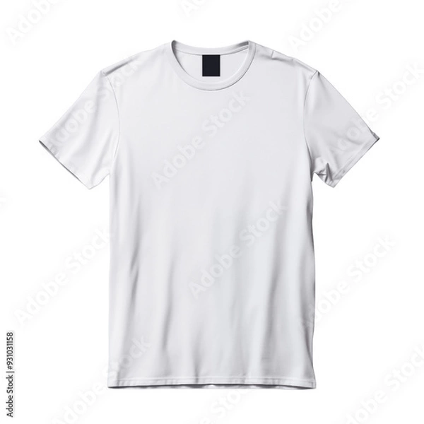 Fototapeta Blank white t shirt mock up template, front view isolated on transparent background. Generative ai