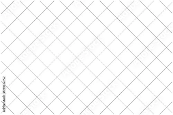Fototapeta table of diagonal grid, crosswise paper gride for drawing, program for planning, bamboo fence table pattern