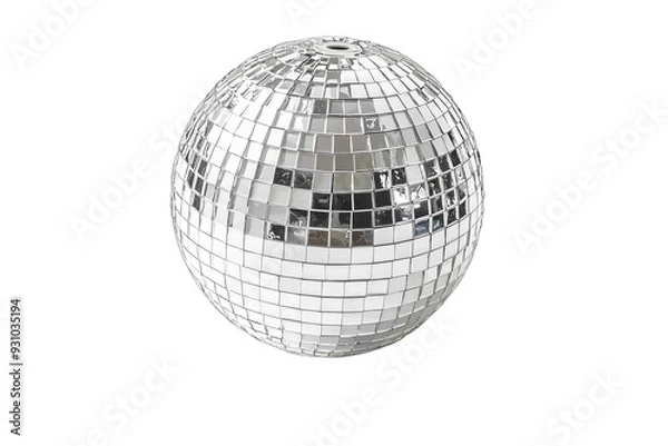 Obraz A sparkling disco ball reflecting light, perfect for creating a festive atmosphere at parties and celebrations.