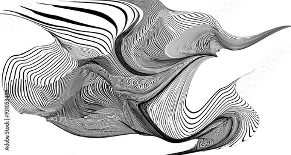 Fototapeta Abstract black and white fluid background  for banner