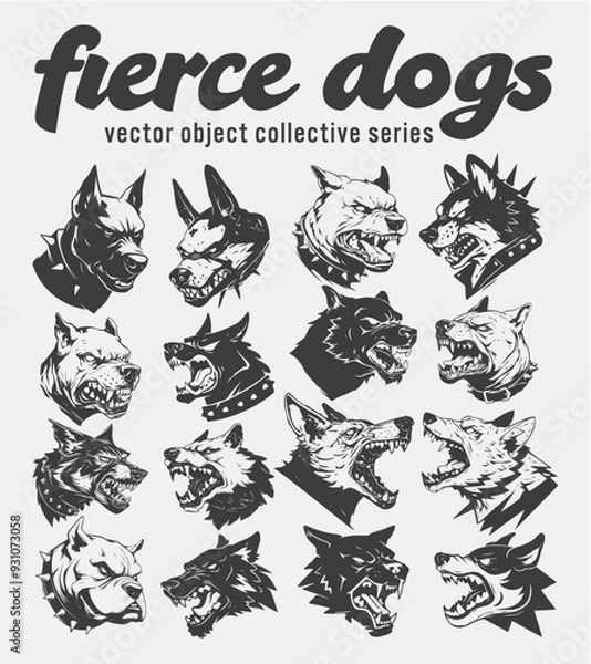 Obraz Fierce dogs vector object collective series