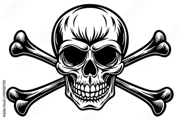 Fototapeta Skull and Crossbones silhouette, Skull with Crossbones Symbol