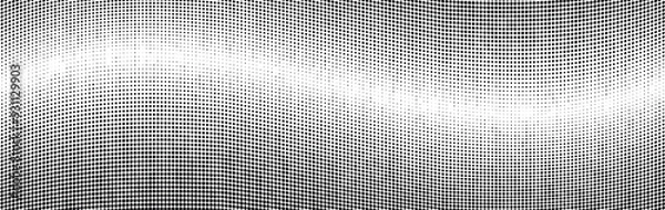 Fototapeta Wavy gradient halftone dots pattern texture background. Vector illustration
