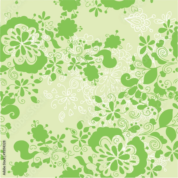 Obraz floral green seamless pattern