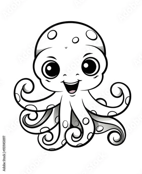 Obraz funny octopus cartoon