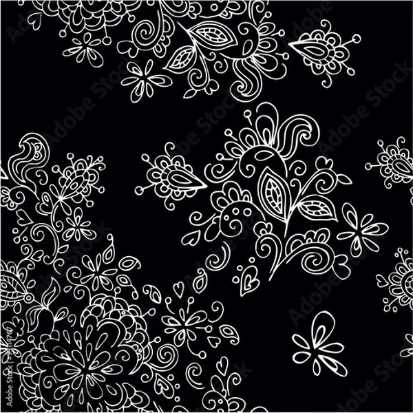Fototapeta seamless pattern on black background