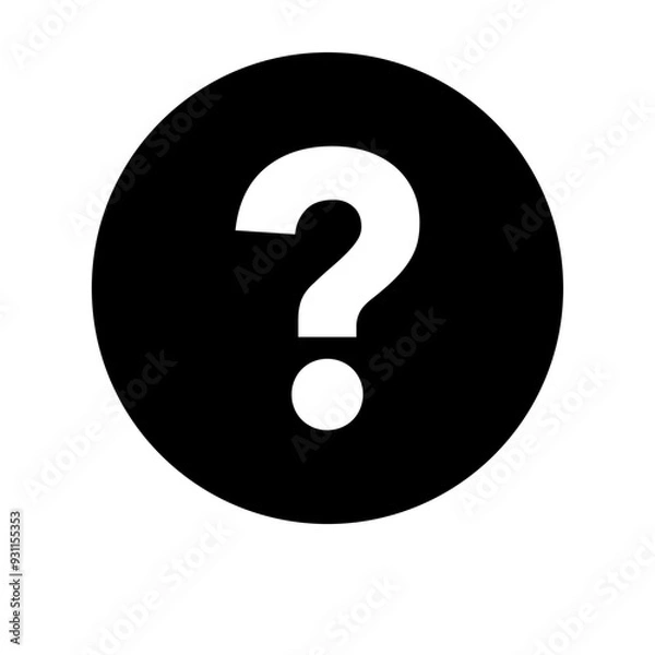 Obraz Interrogation symbol inside a black flat circle icon vector 