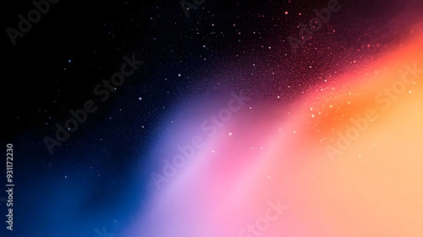 Obraz A vibrant cosmic gradient with stars and soft colors.