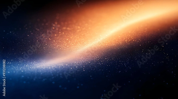 Fototapeta Abstract gradient of blue and orange with sparkling particles.
