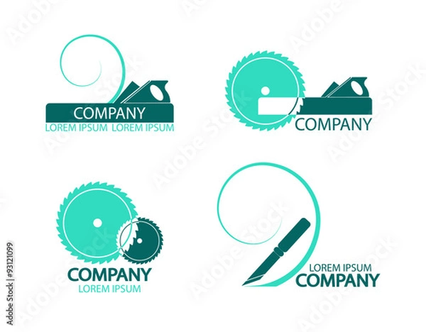 Obraz A set of logos, emblems of joiner's tools.