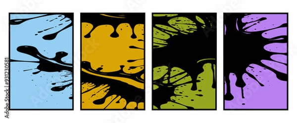 Fototapeta Set of 4 Abstract pattern. Illustration for printing on wall decorations. For use in graphics.