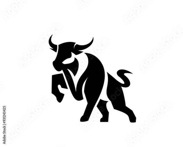 Obraz elegant bull stand logo design template illustration inspiration