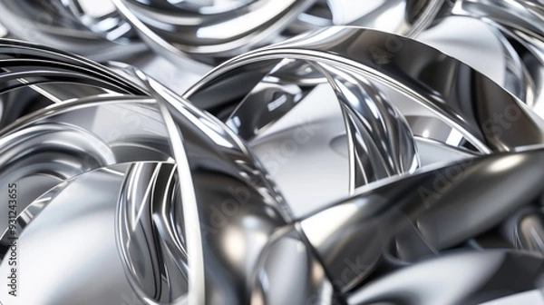 Fototapeta Abstract Chrome Curves