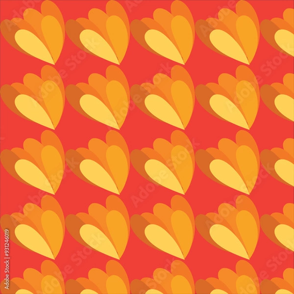 Obraz Sophisticated seamless vector design featuring golden flowers with delicate petals and lush leaves. Ideal for elegant backgrounds, this floral pattern adds a touch of luxury and beauty to any project.