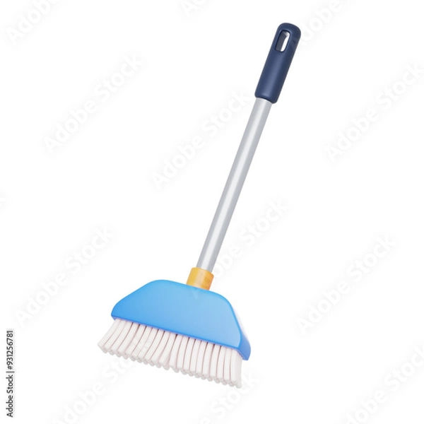 Obraz blue broom 3d illustration