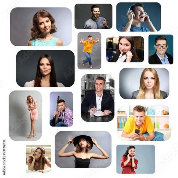 Fototapeta Collage of different people