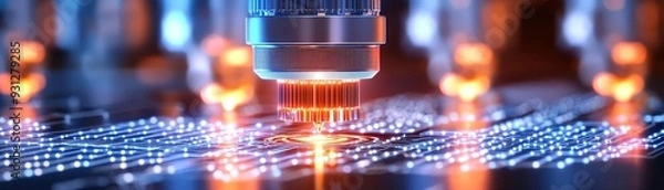Obraz Artificial Intelligence and automation are key components of Industry 40