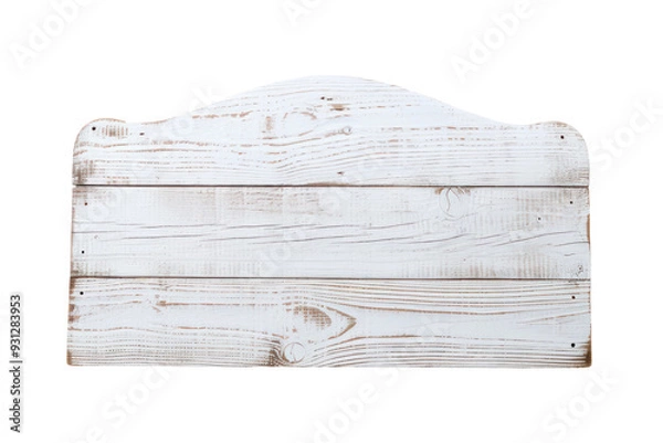 Fototapeta Rustic Whitewashed Wooden Sign Isolated on Transparent Background