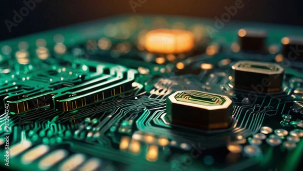 Obraz AI-Generated Tea Photo with Circuit Board Design