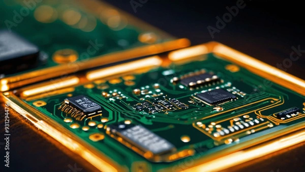 Obraz AI-Generated Tea Photo with Circuit Board Design