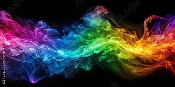 Fototapeta Abstract colorful background with swirling smoke lines , abstract, colorful, background, smoke, lines, digital, art, vibrant