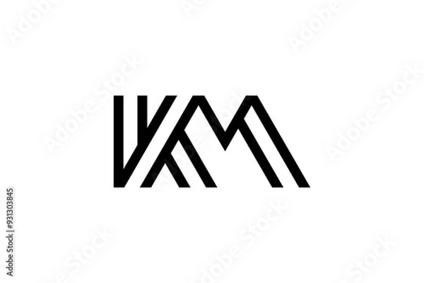 Obraz Letter KM or MK Logo Design vector 