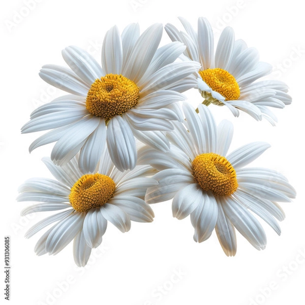 Obraz Chamomile Flowers on White Background Isolated on Transparent or White Background, PNG