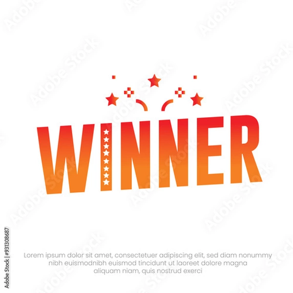 Obraz Winner Vector Template: The Vector Typography Graphic Win, Championship