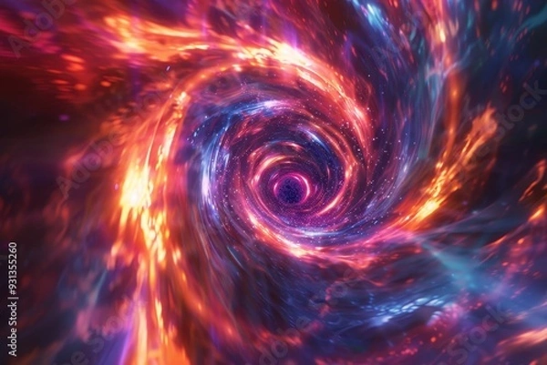 Fototapeta A holographic tornado, swirling with vibrant colors and dynamic motion.