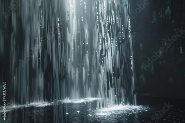 Obraz A holographic waterfall, with water made of light cascading down.