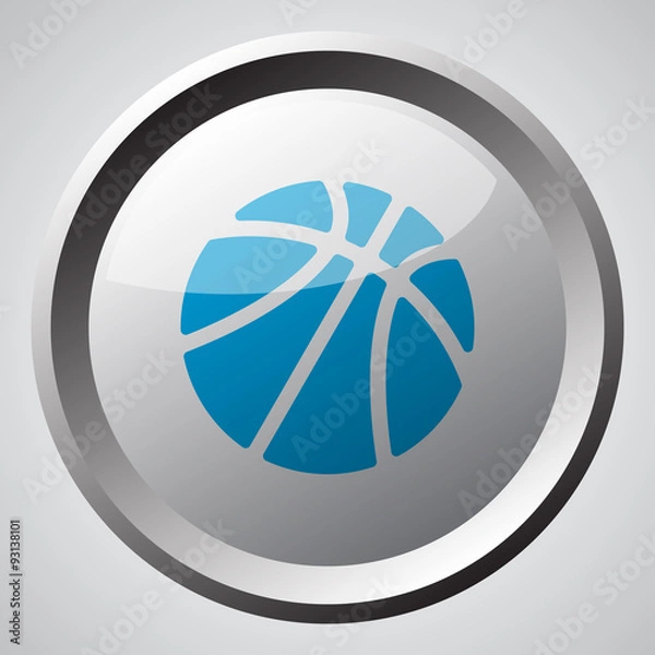 Obraz Web button with blue Basketball icon
