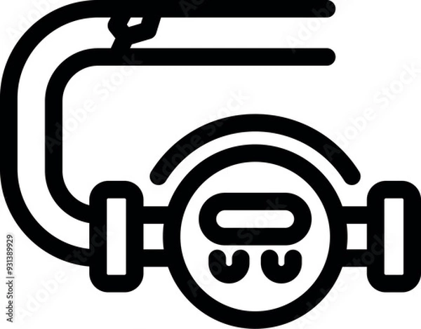 Fototapeta Simple vector icon of a water meter, representing water consumption monitoring and billing