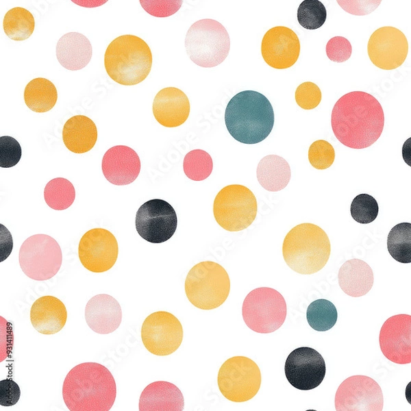 Fototapeta seamless repeating pattern pastel polka dots 