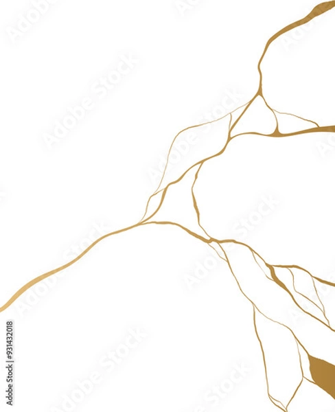 Obraz Golden Kintsugi Crack Pattern