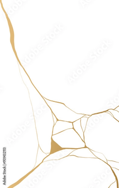 Fototapeta Golden Kintsugi Crack Pattern