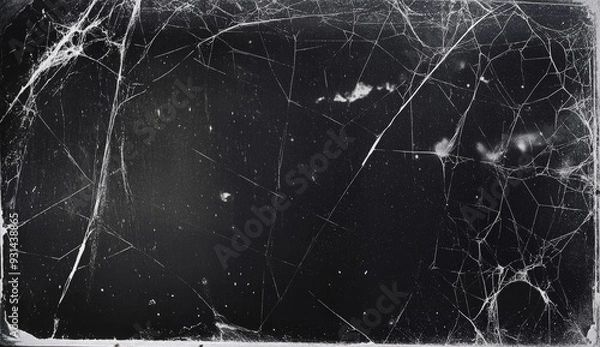 Fototapeta Black and white background with a spiderweb texture.