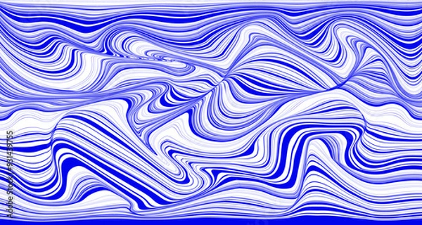 Fototapeta Abstract fluid and wave background in blue color