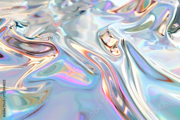 Fototapeta Beautiful texture liquid soft metal, design natural abstract background