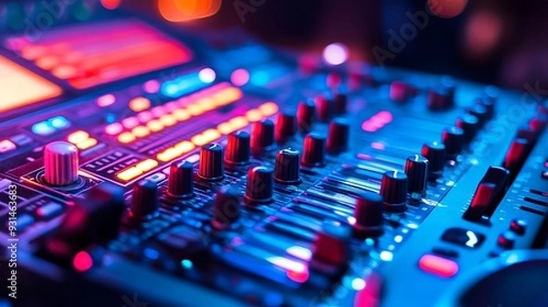 Fototapeta Sound mixer for recording, broadcasting at live event