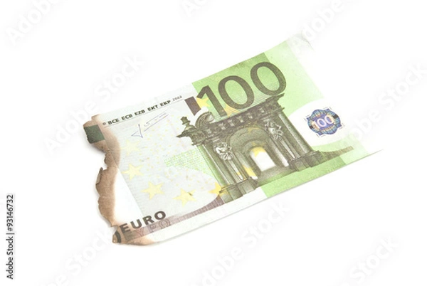 Obraz burnt bills of hundred euro
