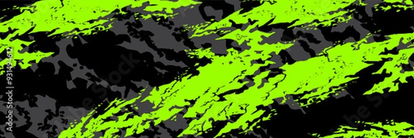 Fototapeta Abstract vivid vibrant green design. Graphic abstract stripe racing background kit designs for wrap vehicle, race car, rally, adventure and livery