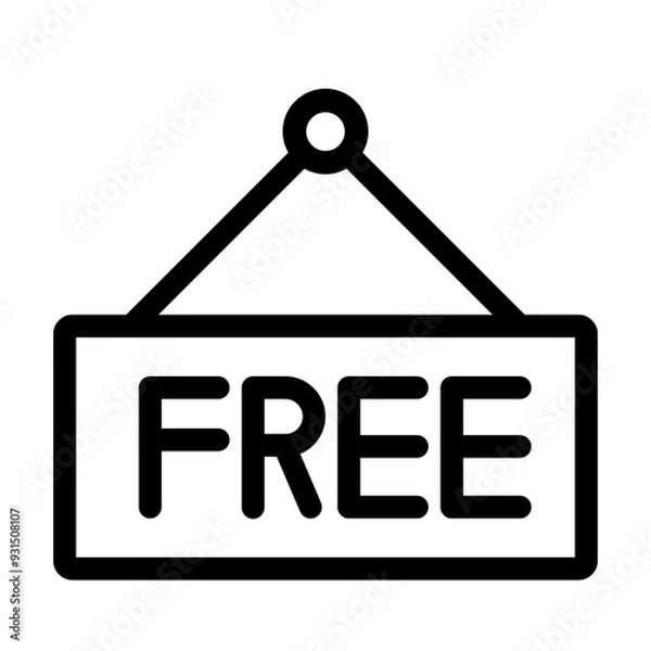 Obraz Free icon in black and outline style