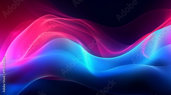 Obraz Abstract design with blue and pink waves