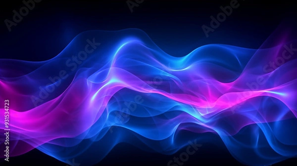 Obraz Abstract design with blue and pink waves