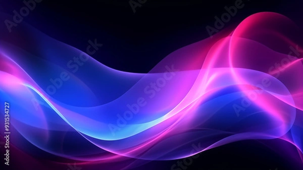 Obraz Abstract design with blue and pink waves