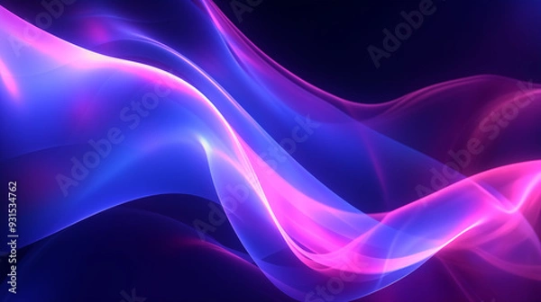 Fototapeta Abstract design with blue and pink waves