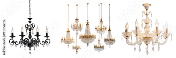 Fototapeta Chandeliers on transparent background